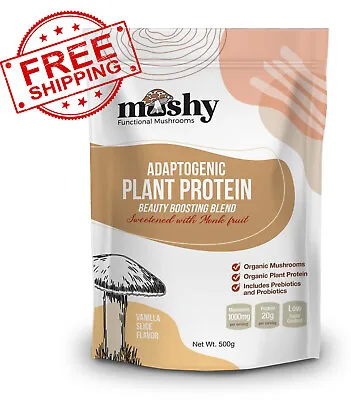 Mushy Plant Protein 500g Vanilla Slice Flavour/  Vegan / Adaptogenic • $39.95