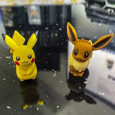 £8.99 • Buy Pokemon Figures Pikachu Eevee Nintendo Original Toy Bundle Rubber Cake Miniature