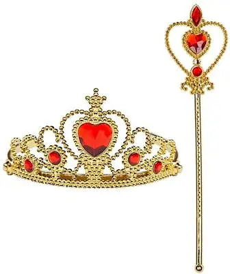 Adult GB Royal Gold Crown Tiara & Sceptre Fancy Dress Accessories • £5.99