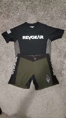 Revgear Stealth Hybrid Mma Shorts And Bionic Rashguard - Green/black • $90