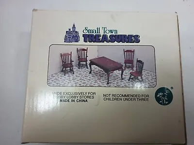 Vintage Small Town Treasures Miniature Furniture Mahogany Dining Room Set G70 • $30