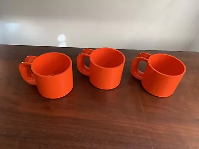 Vintage 3” Heller Massimo Vignelli Orange Mugs X 3. • $20