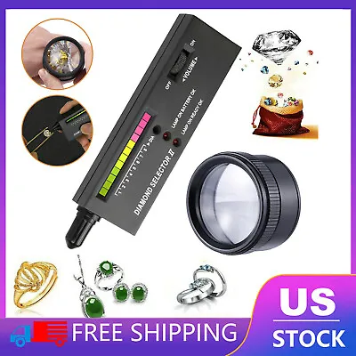 Portable Diamond Tester Pen Selector /30X Pocket Reading Magnifier Optics Loupes • $7.55