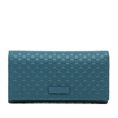 Authenticated Gucci Microguccissima Continental Flap Wallet Blue • $325.41