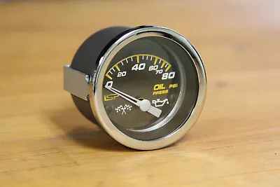 $50 • Buy Vw Type 123 Bug Bus Ghia Isp Carbon Fiber Race 80 Psi Oil Pressure Gauge 2-1/16 