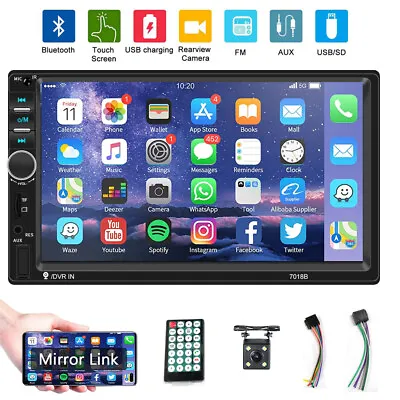 Car MP5 Player 7  Double 2 DIN  Bluetooth Touch Screen Stereo Radio With Camera • $32.99