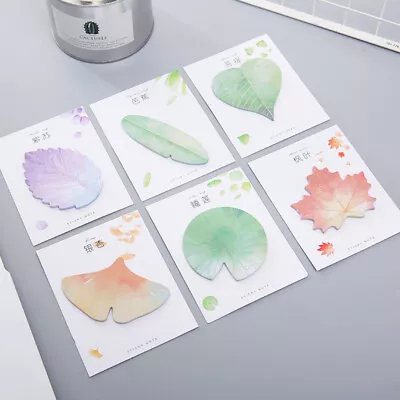 Cute Leaves Leaf Shaped Sticky Notes Novelty Bookmark Memo Index Tab Page Marker • £1.99