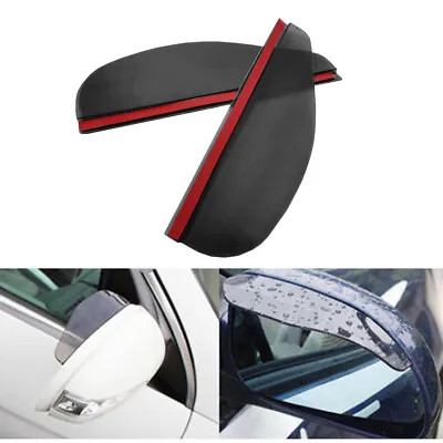 2X Car Thickened Rear View Wing Mirror Eyebrow Sun Shade Shield Rain Board Guard • £7.49