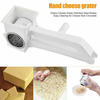 Cheese Grater Rotary Handheld Fruit Vegetable Slicer Shredder Kitchen Tools UK • £7.39