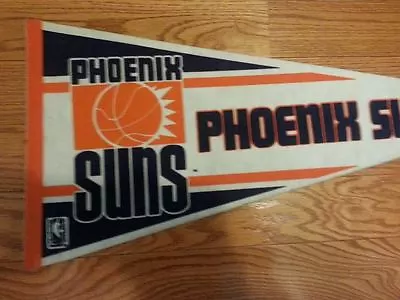 VINTAGE Phoenix Suns NBA 29  X 12  ORIGINAL Pennant Banner Flag Nice !!! • $25