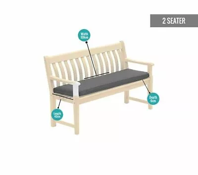 Outdoor Waterproof Fabric 2 3 4 Seater Bench Pad Garden Furniture Seat Cushion • £17.99
