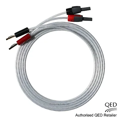 QED XT25 Performance Speaker Cable 2 X 2.5m Deltron BFA Banana Plugs Fitted PAIR • £48.95