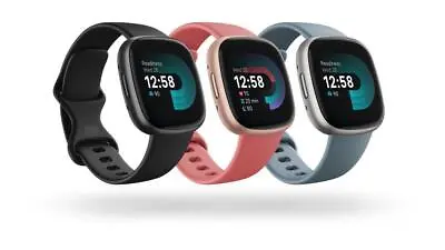 Fitbit Versa 4 Fitness Smartwatch GPS Bluetooth Waterproof- BLUE BLACK PINK • £118.99