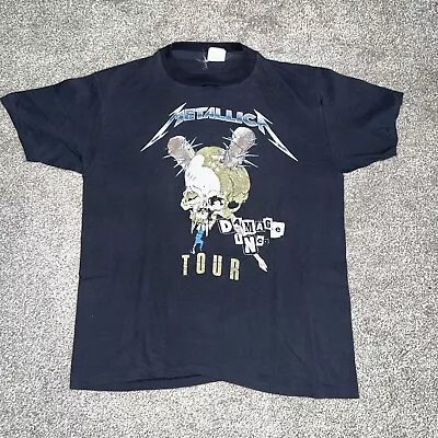 Vintage  80s Metallica Pushead Damage Inc Tour Sz S TShirt Parking Lot Tee • $179.95