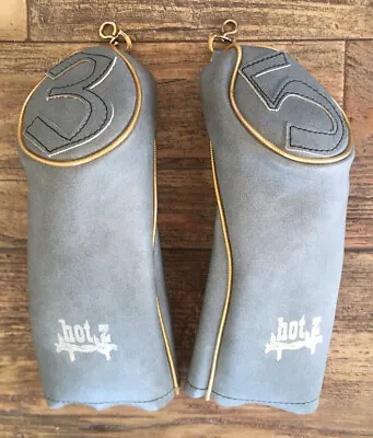 Hot Z Vintage Gray Leather Golf Head Covers - 3 5 • $28