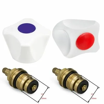 Replacement Hot & Cold Tap 1/2''- Top Head Covers -sold In Pair • £10.46