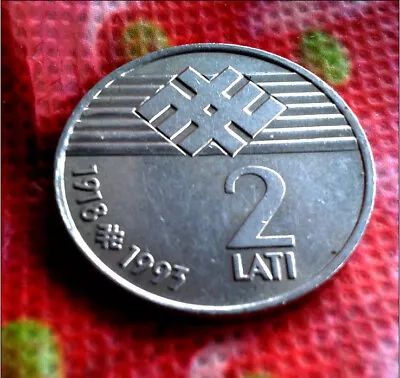  Latvia Lettland  2 Lat / Lati 1993 75 Years Of Independence Circulated Coin   • $24.49