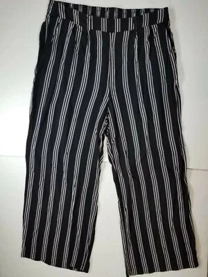 £7.68 • Buy Torrid Black Multi Stripe Wide Leg Pants Size 1 Need Repair No Belt
