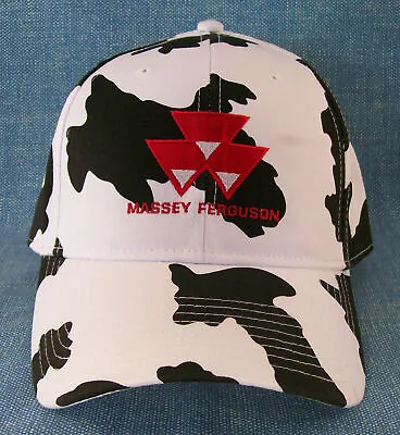 Massey Ferguson Tractor Triangles Farm Embroidered Cow Print Cap Hat #44-9300HS • $24.99