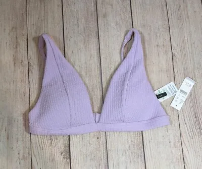 J. Crew Women's Lavender Purple Textured Plunge Bikini Top Size Small NEW • $18.99