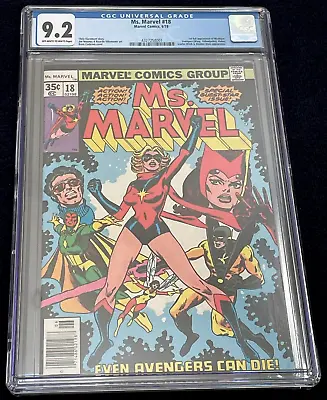 Ms. Marvel #18 (Jun 1978) ✨ Graded 9.2 OFF-WH TO WH By CGC ✔ 1st Full MYSTIQUE • $225