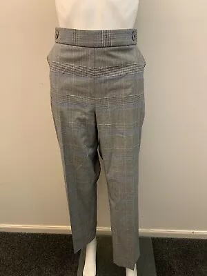 Veronika Maine Grey/blue  Check Button  Waist Pants/ Pockets 14    (#j 1404) • $31.20