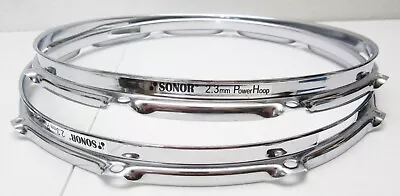 NEW SONOR 14  SNARE DRUM HOOPS SET 10-HOLE 2.3mm POWER HOOPS (SQ2/SQ1/Ascent) • $49.99