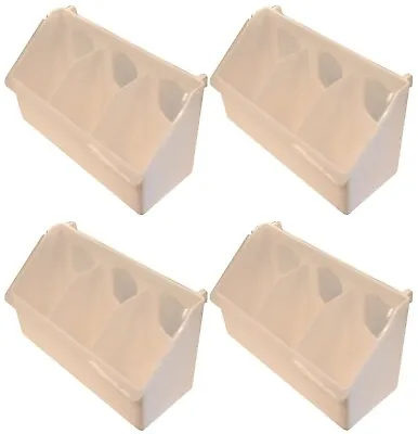 4 Pack Of 3 Hole Plastic Quail Pigeon Dove Bird Outside Of Cage Mount Feeders • $49.99