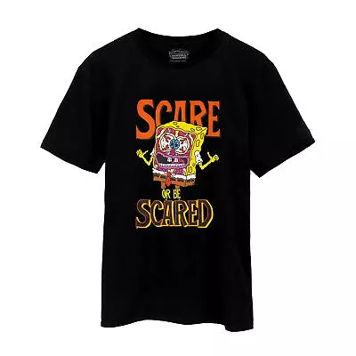 SpongeBob SquarePants Mens Scare Or Be Scared T-Shirt NS7758 • £17.19
