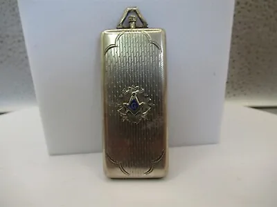 Antique Sterling Silver Masonic Watch Fob Or Pendant Calling Card Holder Cl • $99.99