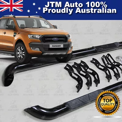 For Ford Ranger T7 PX2 Dual Cab Running Boards Black Steel Side Steps 2015-2022 • $299