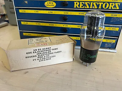 1957 NOS Rogers Canada Type 80 CQ-80 Black Plate Vacuum Tube Tested Guaranteed! • $28.88