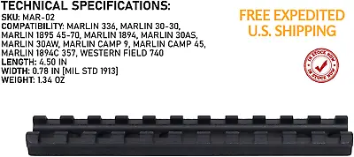 MONSTRUM MARLIN 336/1894/1895 Scope Mount 0 MOA Picatinny Weaver DROP IN KIT • $24.97