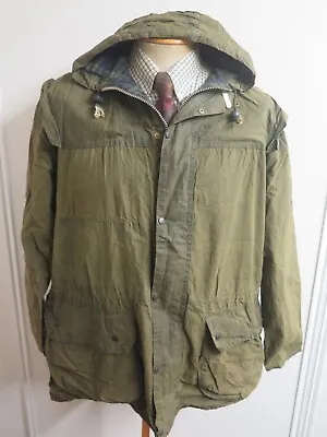 Barbour A5 Lined Durham Waxed Cotton Hooded Jacket - M 40  Euro 50 In Sage • £89.99