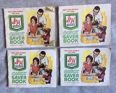 4 Vintage S&H Green Stamps Quick Saver Books —Two Full One 2/3 & 1 Empty • $6.99