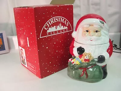 Christmas Village Santa Claus Cookie Jar With Music - With Original Box • $19.99
