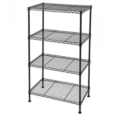 4 Tier Storage Shelf Wire Shelving Unit Adjustable Metal Rack Kitchen Bathroom • $24.79