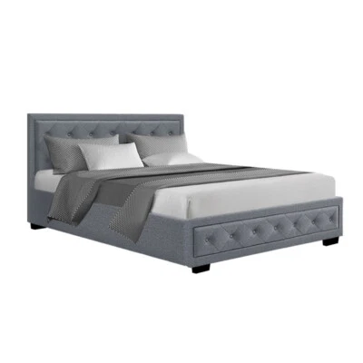 $286.98 • Buy Artiss Tiyo Bed Frame PU Leather/Fabric Gas Lift Storage King/Queen/Double