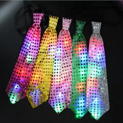 Light Up LED Flashing Glow Luminous EL Tie Necktie Men DJ Cosplay Party Gold • $6.98