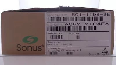 Sonus Quintum Tenor AFG200 2FXS VoIP Gateway • $200