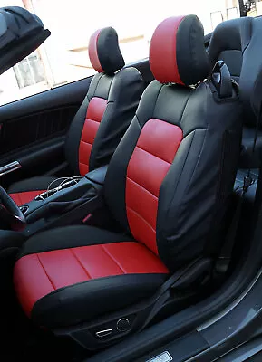 For Ford Mustang 2015-2023 Black/red Iggee Custom Fit 2 Front Seat Covers • $159