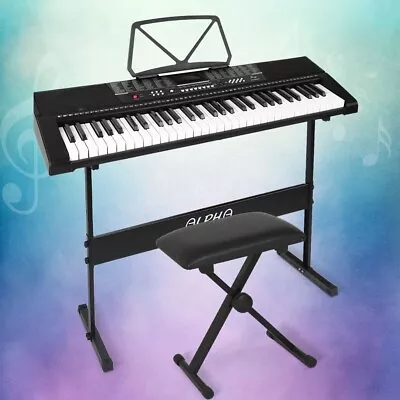 Alpha 61 Keys Electronic Piano Keyboard Digital Electric W/ Stand Sound Speaker • $130.12