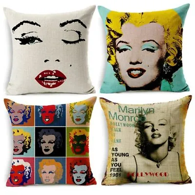 Pop Art Marilyn Monroe Printed Cushion Cover Vintage Home Decorative Sofa Coffee • £5.27