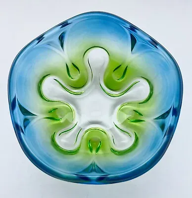 Mikasa • Royal Symphony • Art Glass Bowl • Blue/Green • 6.25” • $14.95