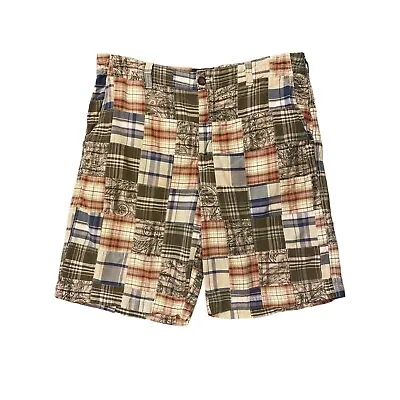Vintage 90's Men's Izod Patchwork Madras Shorts Sz 36 • $20