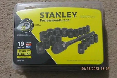Stanley Professional Grade Black Chrome Socket Set 19-pc SAE/Metric • $69.99