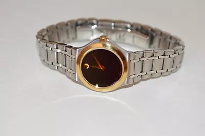 Movado Stainless Steel Black Dial Two-Tone Women's Watch  Model 01.3.20.1130 • $249.99