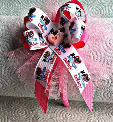  My Heart Belongs To Daddy  Multi-Color Bow Headband -Ages 2 'Handmade  6X5 Bow • $2.50