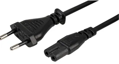 £2.99 • Buy 1M Figure Of 8 Power Lead Cable Mains EU Plug Cord IEC C7 Laptop Printer TV Etc
