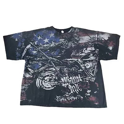 Vintage Miami Ink T Shirt Biker Motorcycle Mens Size 3XL Distressed Faded Black • $13.22